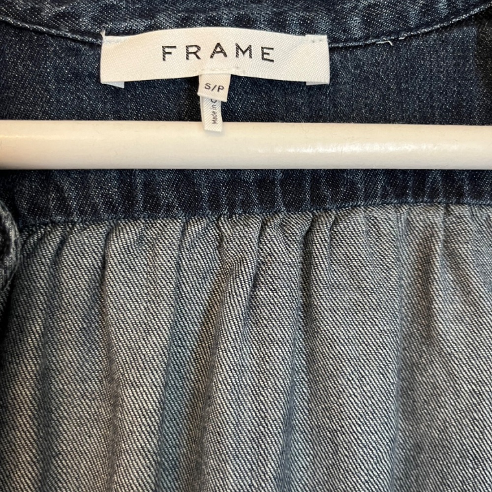 Frame Ruffled Sleeve Denim Shirt - Picture 6 of 8